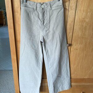 Jesse Kamm Womens Pants Sailor High Rise Fine Cotton Canvas Ankle Tan Size 2.